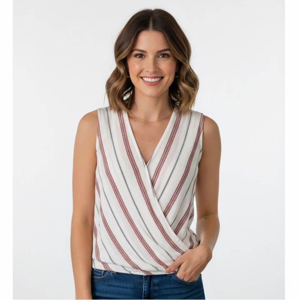 Kut from the Kloth Becky Surplice Woven Top Size Large